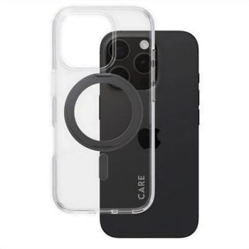 PANZERGLASS CARE KICKSTAND CASE szilikon telefonvédő (ütésállóság, kameravédő, MagSafe, kitámasztó) FEKETE Apple iPhone 16 Pro kép