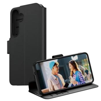 PANZERGLASS CARE WALLET tok álló, bőr hatású (FLIP, oldalra nyíló, asztali tartó, kameravédő) FEKETE Samsung Galaxy S25 (SM-S931) kép