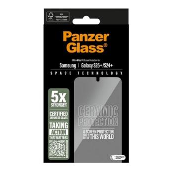 PANZERGLASS CERAMIC képernyővédő üveg (3D, ütésállóság, 9H) ÁTLÁTSZÓ Samsung Galaxy S25 Plus (SM-S936) kép