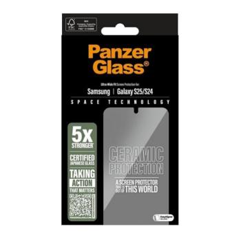 PANZERGLASS CERAMIC képernyővédő üveg (3D, ütésállóság, 9H) ÁTLÁTSZÓ Samsung Galaxy S25 (SM-S931) kép
