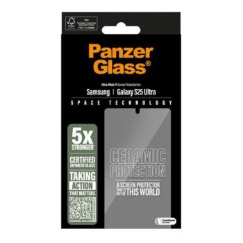 PANZERGLASS CERAMIC képernyővédő üveg (3D, ütésállóság, 9H) ÁTLÁTSZÓ Samsung Galaxy S25 Ultra (SM-S938) kép