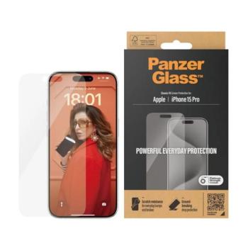 PANZERGLASS CLASSIC FIT képernyővédő üveg (extra karcálló, ütésállóság) ÁTLÁTSZÓ Apple iPhone 15 Pro kép