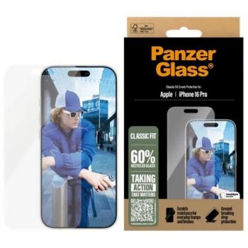 PANZERGLASS CLASSIC FIT képernyővédő üveg (extra karcálló, ütésállóság + segédkeret) ÁTLÁTSZÓ Apple iPhone 16 Pro kép