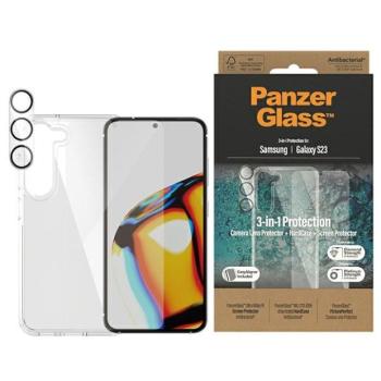 PanzerGlass csomag 3 az 1-ben Samsung Galaxy S23 S911 Hardcase + Képernyővédő + Kamera objektív 0433+7315 tok kép