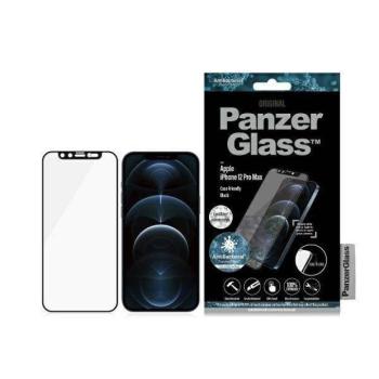 PanzerGlass E2E Microfracture iPhone 12 Pro Max 6,7&quot; CamSlider Swarovsky tokbarát antibakteriális fekete képernyővédő fólia kép