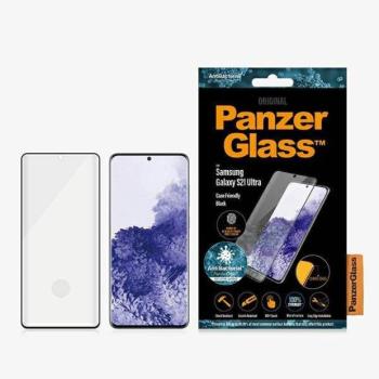 PanzerGlass E2E Microfracture Samsung Galaxy S21 Ultra G998 tokbarát ujjlenyomat-mentes antibakteriális fekete képernyővédő fólia kép
