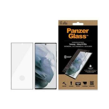 PanzerGlass E2E Microfracture Samsung Galaxy S22 Ultra G908 tokbarát antibakteriális fekete képernyővédő fólia kép