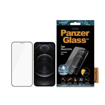 PanzerGlass E2E Super+ iPhone 12/12 Pro tokbarát antibakteriális mikrofraktúrás fekete képernyővédő fólia kép