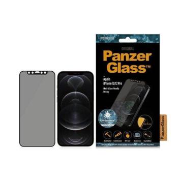 PanzerGlass E2E Super+ iPhone 12/12 Pro tokbarát antibakteriális mikrofraktúrás Privacy fekete kijelzővédő fólia kép