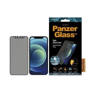 PanzerGlass E2E Super+ iPhone 12 Mini tokbarát antibakteriális mikrofraktúrás Privacy fekete kijelzővédő fólia kép