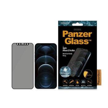PanzerGlass E2E Super+ iPhone 12 Pro Max tokbarát antibakteriális mikrofraktúrás Privacy fekete kijelzővédő fólia kép