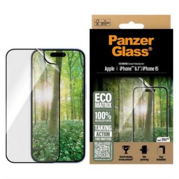 PANZERGLASS ECO MATRIX képernyővédő üveg (flexibilis, karcálló + segédkeret) ÁTLÁTSZÓ Apple iPhone 16 kép