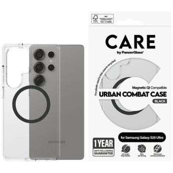 PanzerGlass Flagship Urban Combat Black QI MagSafe-kompatibilis tok Samsung Galaxy S25 Ultra - átlátszó kép