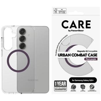 PanzerGlass Flagship Urban Combat Purple QI MagSafe-kompatibilis tok Samsung Galaxy S25 Plus - átlátszó kép