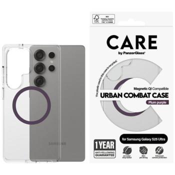 PanzerGlass Flagship Urban Combat Purple QI MagSafe-kompatibilis tok Samsung Galaxy S25 Ultra - átlátszó kép