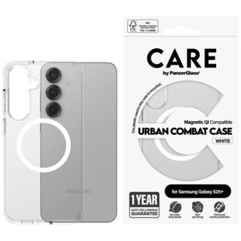 PanzerGlass Flagship Urban Combat White QI MagSafe-kompatibilis tok Samsung Galaxy S25 Plus - átlátszó kép