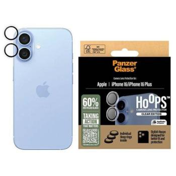 PanzerGlass Hoops kamera lencse védő edzett üveg átlátszó-fekete szegéllyel iPhone 16/16 Plus kép