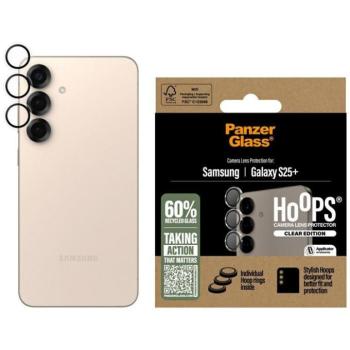 PanzerGlass Hoops Lens Protector edzett üveg kamera lencse védő fólia átlátszó-fekete szegéllyel Samsung Galaxy S25 Plus kép