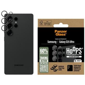 PanzerGlass Hoops Lens Protector edzett üveg kamera lencse védő fólia átlátszó-fekete szegéllyel Samsung Galaxy S25 Ultra kép