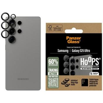 PanzerGlass Hoops Lens Protector edzett üveg kamera lencse védő fólia fekete szegéllyel Samsung Galaxy S25 Ultra kép