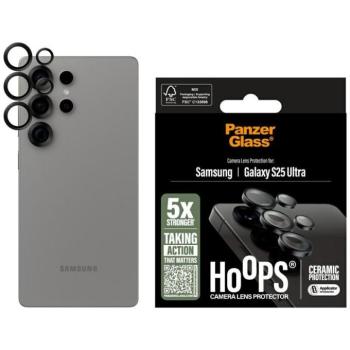 PanzerGlass Hoops Lens Protector kerámia üveg kamera lencse védő fólia fekete szegéllyel Samsung Galaxy S25 Ultra kép