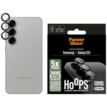 PanzerGlass Hoops Lens Protector kerámia üveg kamera lencse védő fólia fekete szegéllyel Samsung Galaxy S25 kép