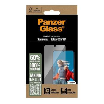 PANZERGLASS képernyővédő üveg (3D, ütésállóság, 9H) ÁTLÁTSZÓ Samsung Galaxy S25 (SM-S931) kép