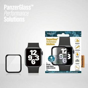 PanzerGlass lekerekített Apple Watch 4/5/6/SE 40mm antibakteriális fekete képernyővédő fólia kép