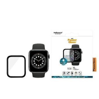 PanzerGlass lekerekített Apple Watch 4/5/6/SE 44mm antibakteriális fekete képernyővédő fólia kép
