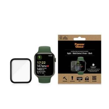 PanzerGlass lekerekített Apple Watch 7 41mm antibakteriális fekete képernyővédő fólia kép