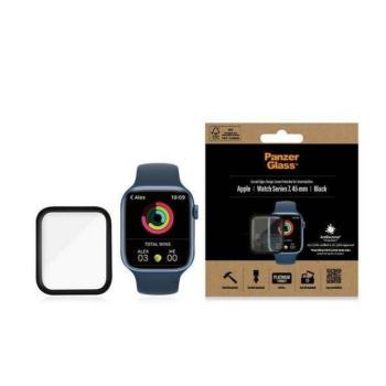 PanzerGlass lekerekített Apple Watch 7 45mm antibakteriális fekete képernyővédő fólia kép