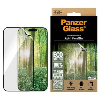 PanzerGlass Matrix újrahasznosított fólia fekete szegéllyel iPhone 16 Pro kép