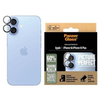PanzerGlass PicturePerfect kamera lencse védő edzett üveg fekete szegéllyel iPhone 16/16 Plus kép