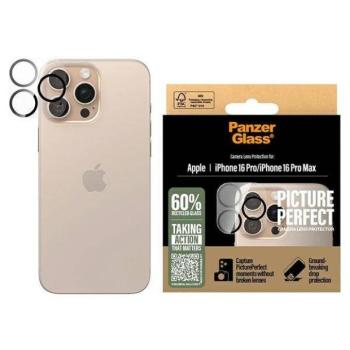 PanzerGlass PicturePerfect kamera lencse védő edzett üveg fekete szegéllyel iPhone 16 Pro/16 Pro Max kép