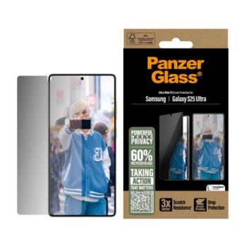 PANZERGLASS PRIVACY ULTRA-WIDE FIT képernyővédő üveg (3D, betekintés védelem + segédkeret) FEKETE Samsung Galaxy S25 Ultra (SM-S938) kép