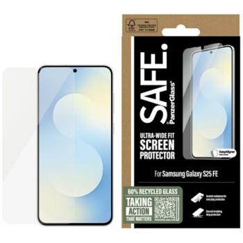 PANZERGLASS SAFE ULTRA-WIDE FIT képernyővédő üveg (3D, extra karcálló, ütésállóság + segédkeret) ÁTLÁTSZÓ Samsung Galaxy S25 FE (SM-S731) kép