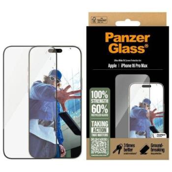PanzerGlass Ultra-Wide Fit edzett üveg fekete szegéllyel iPhone 16 Pro Max kép
