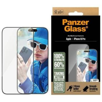 PanzerGlass Ultra-Wide Fit edzett üveg fekete szegéllyel iPhone 16 Pro kép