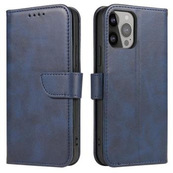 Pénztárcás tok állvánnyal iPhone 15 Pro mágneses tok - kék kép