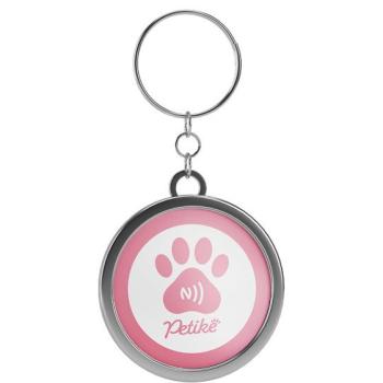 Petike kutyabiléta / kutyacímke, nyakörvre akasztható, NFC, rózsaszín kép