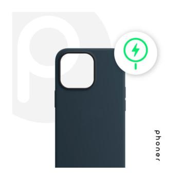 Phoner Apple iPhone 12/12 Pro Magsafe szilikon tok, kék kép