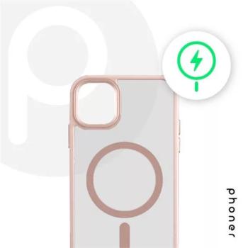 Phoner Apple iPhone 13 Pro Hybrid Mag MagSafe kemény hátlap tok, rózsaszín kép