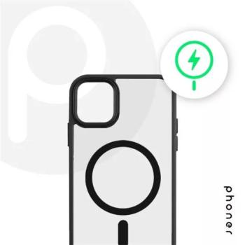 Phoner Apple iPhone 15 Pro Max Hybrid Mag MagSafe kemény hátlap tok, fekete kép