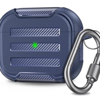 Phoner Carbon Apple Airpods 3 szilikon tok akasztóval, éjkék kép