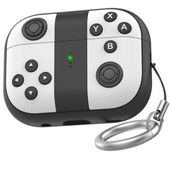 Phoner Nintendo Apple Airpods Pro 2 szilikon tok, fehér-fekete kép