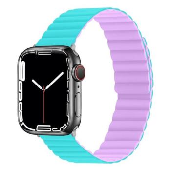 Phoner Rever Apple Watch forgatható mágneses szilikon szíj, 49/45/44/42mm, M/L, kék/lila kép
