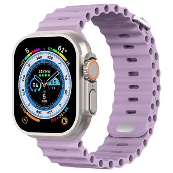 Phoner River Apple Watch 49/45/44/42 mm szilikon szíj, levendula kép