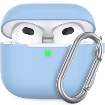 Phoner Simple Apple Airpods 3 szilikon tok akasztóval, éjkék kép