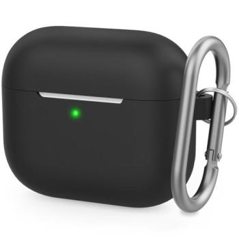 Phoner Simple Apple Airpods 3 szilikon tok akasztóval, fekete kép