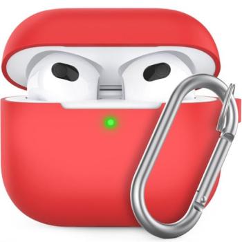 Phoner Simple Apple Airpods 3 szilikon tok akasztóval, piros kép